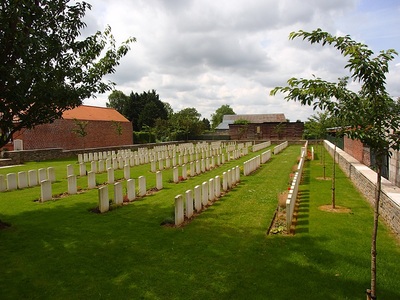 Beaurains Road Cemetery, Beaurains with rows of gravestones