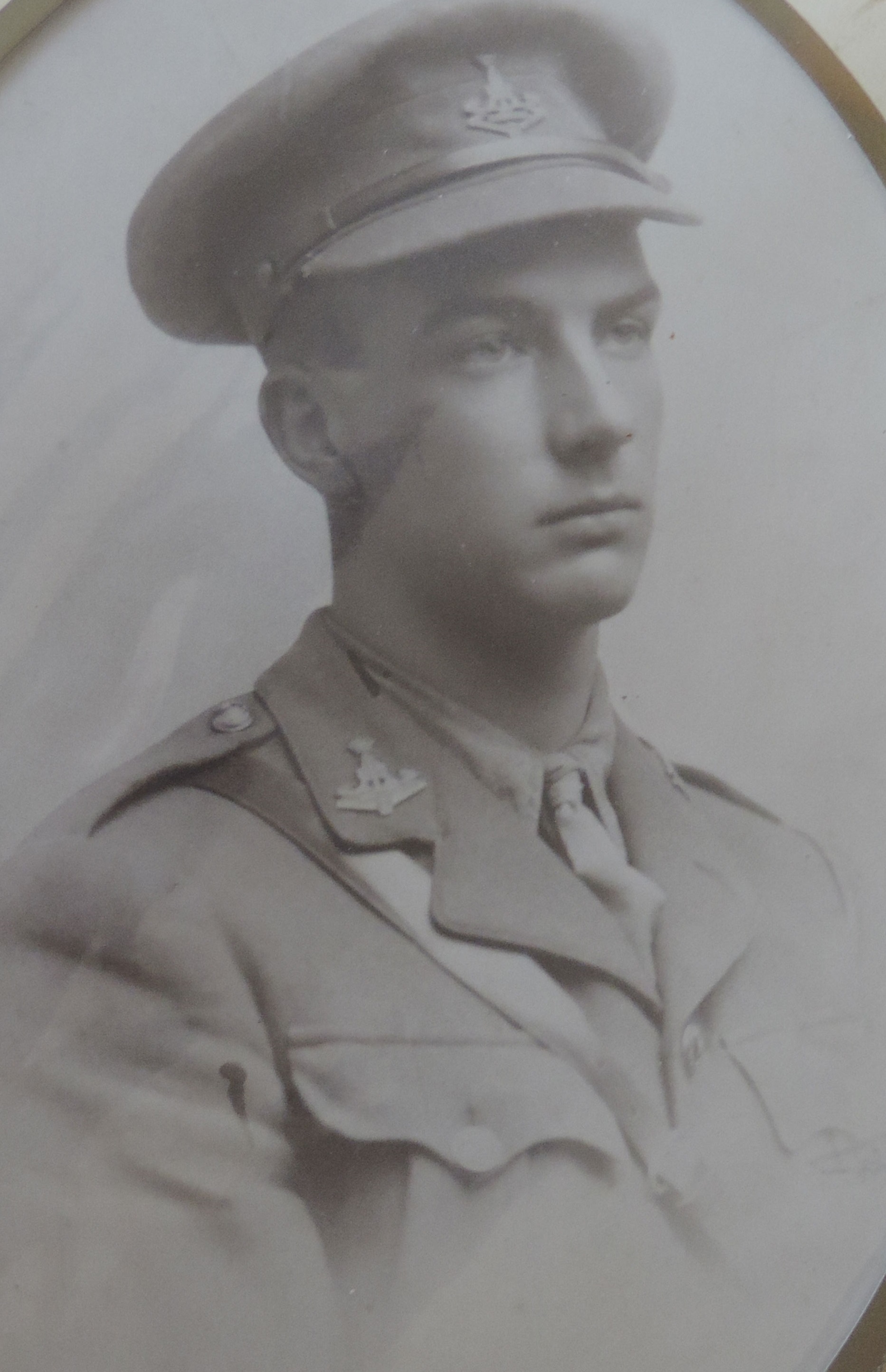 head and shoulders of arthur H B Shipley in his army uniform and wearing a cap