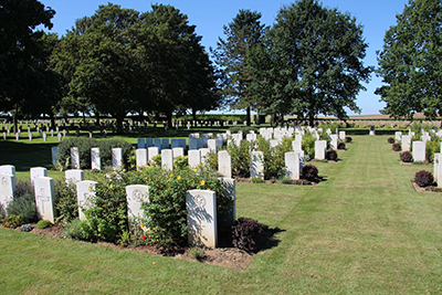 Vauxbuin French National Cemetery with rows of gravestones