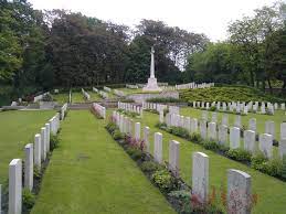 Poznan Old Garrison Cemetery with rows of gravestones
