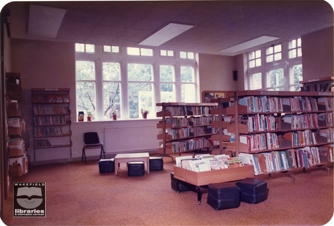 Horbury Library, Westfield Road, Horbury A colour photograph which shows the shelves in the children's section of Horbury Library, Westfield Road, Horbury. Internal Reference: WR