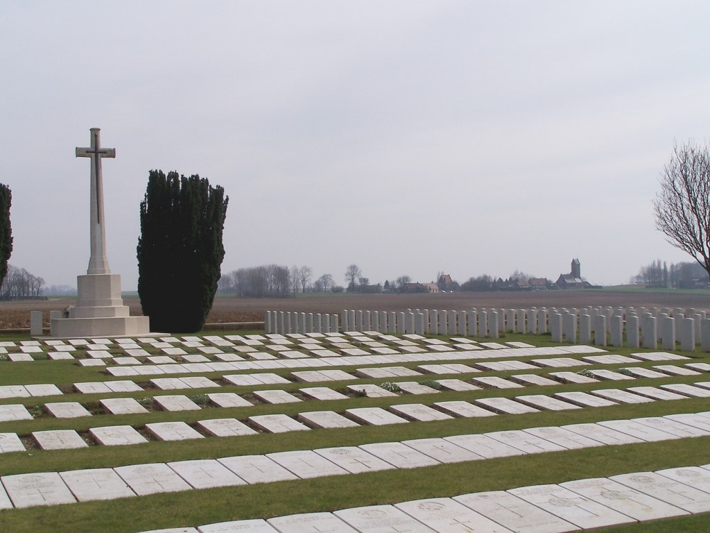 Mill Road Cemetery with rows of gravestones