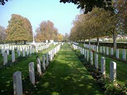 Faenza War Cemetery with rows of gravestones