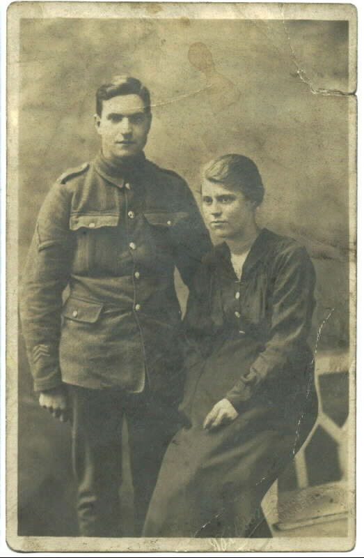 Formal photograph of Francis Milthorp Walker and his fiance Mabel